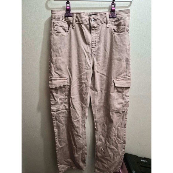 Edgely Pants - Edgely Light Pink Cargo Pants Womens Size 10 Relaxed Boyfriend Straight Mid Rise